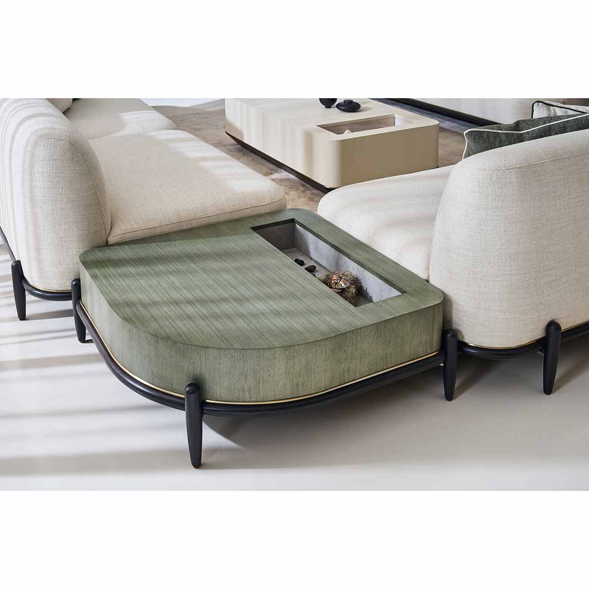 Madera Corner Cocktail Table | Caracole Fall 2025 | Elegant Contemporary Luxury Exclusive Designer Furniture