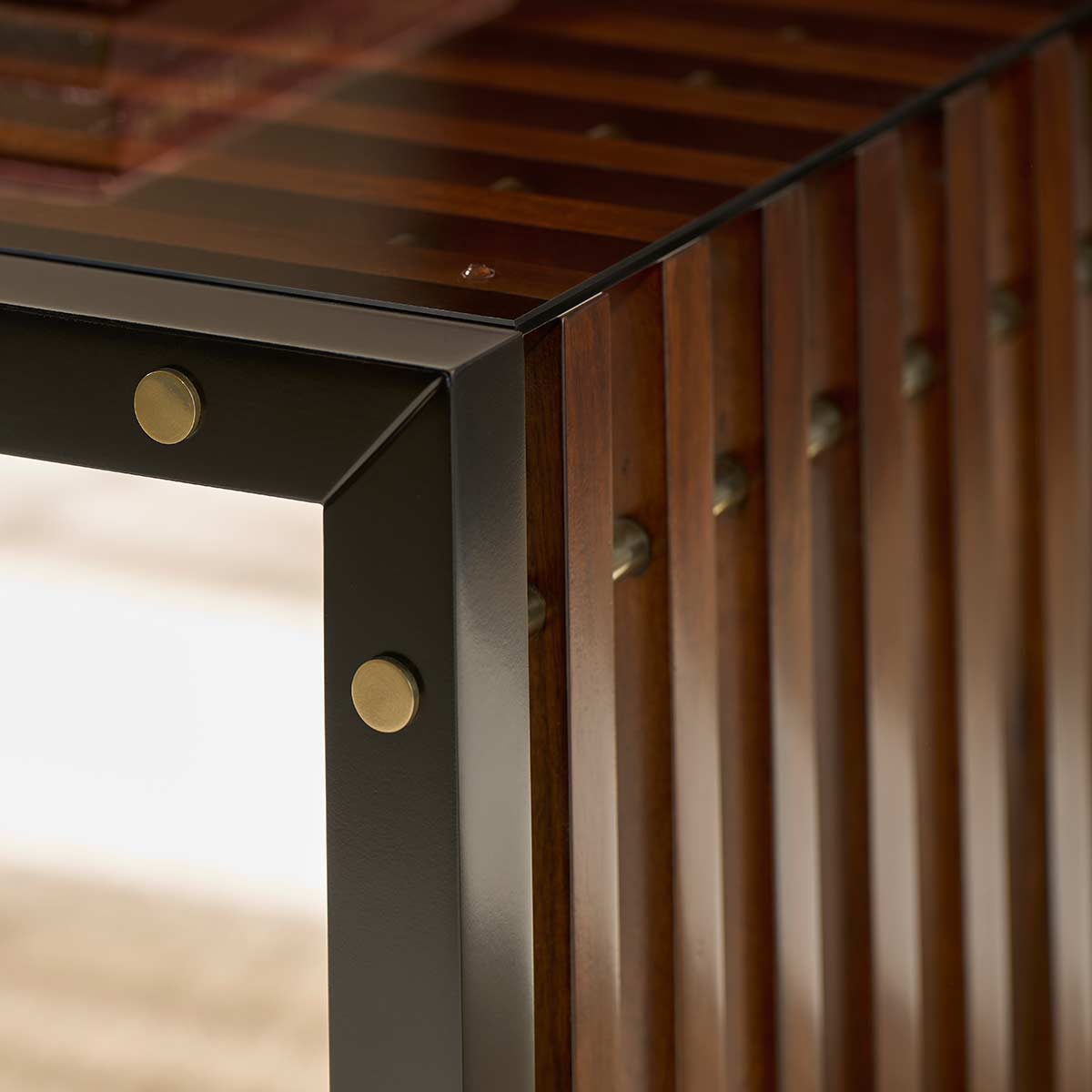 Pinstripe Dark Cocktail Table | Caracole Fall 2025 | Elegant Contemporary Luxury Exclusive Designer Furniture