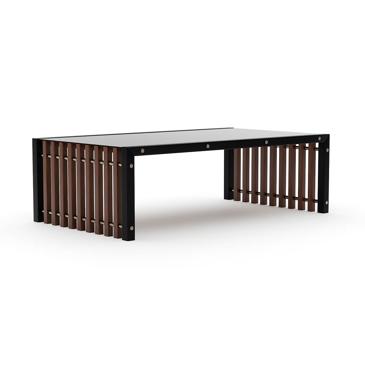 Pinstripe Dark Cocktail Table | Caracole Fall 2025 | Elegant Contemporary Luxury Exclusive Designer Furniture