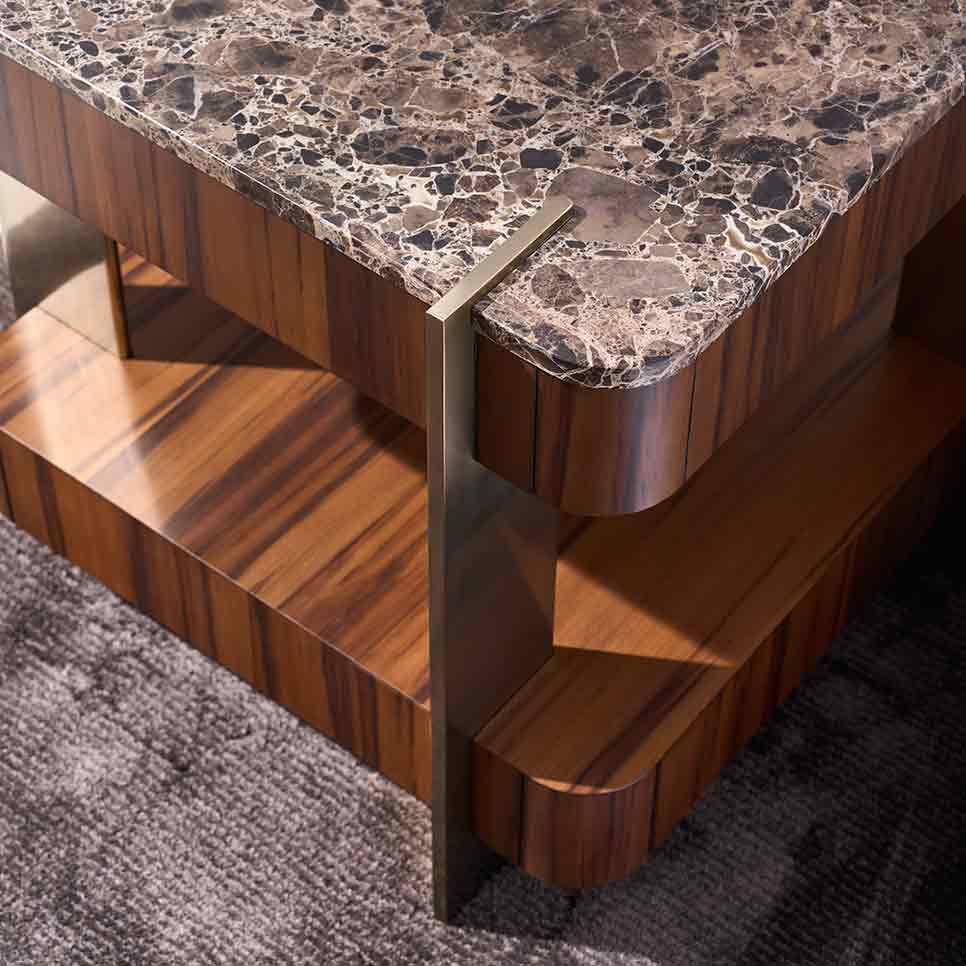 Altura Side Table - Stone Top | Caracole Fall 2025 | Elegant Contemporary Luxury Exclusive Designer Furniture