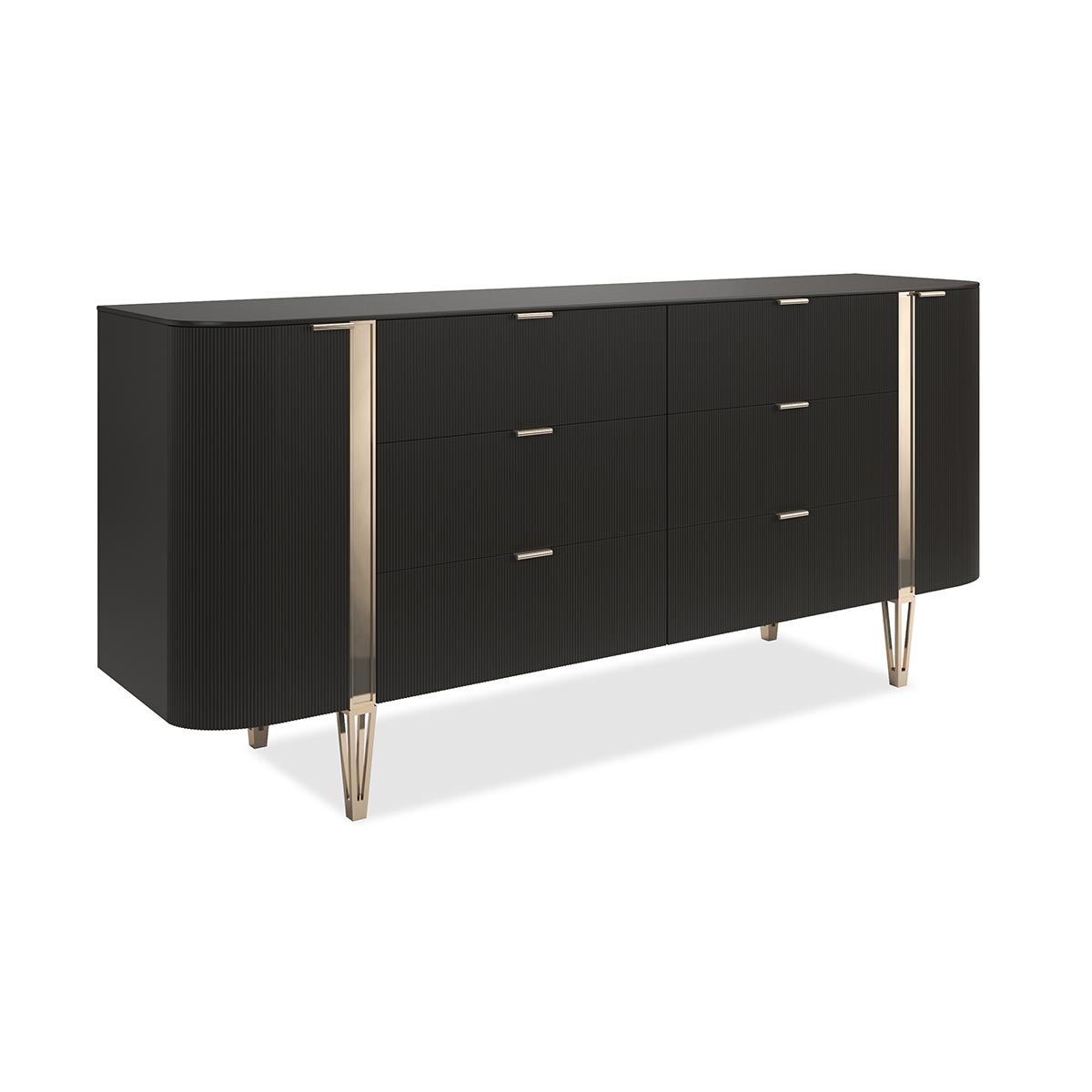 Love at First Sight Long Dresser – Dark Chocolate | Caracole Classic | Elegant Contemporary Luxury Exclusive Designer Furniture