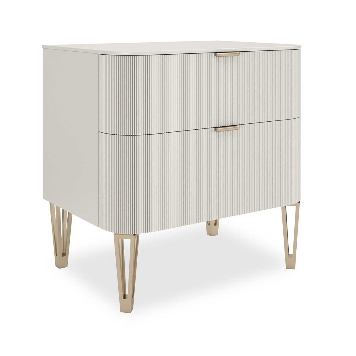 True Love Nightstand Small – Matte Pearl | Caracole Classic | Elegant Contemporary Luxury Exclusive Designer Furniture