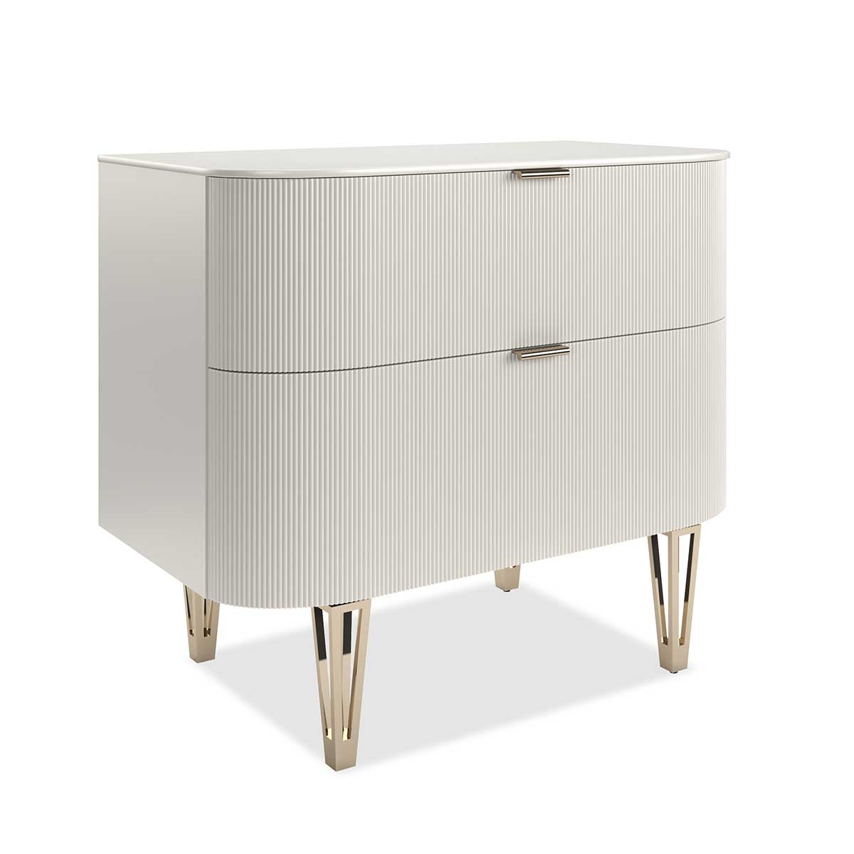 True Love Nightstand – Matte Pearl | Caracole Classic | Elegant Contemporary Luxury Exclusive Designer Furniture