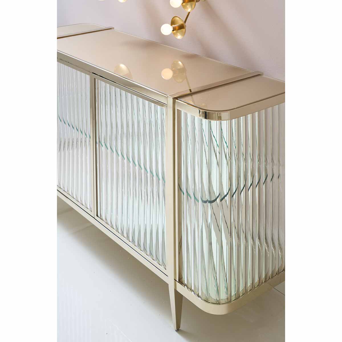 Stop And Stare Display Cabinet – Whisper of Gold | Caracole Classic | Elegant Contemporary Luxury Exclusive Designer Furniture