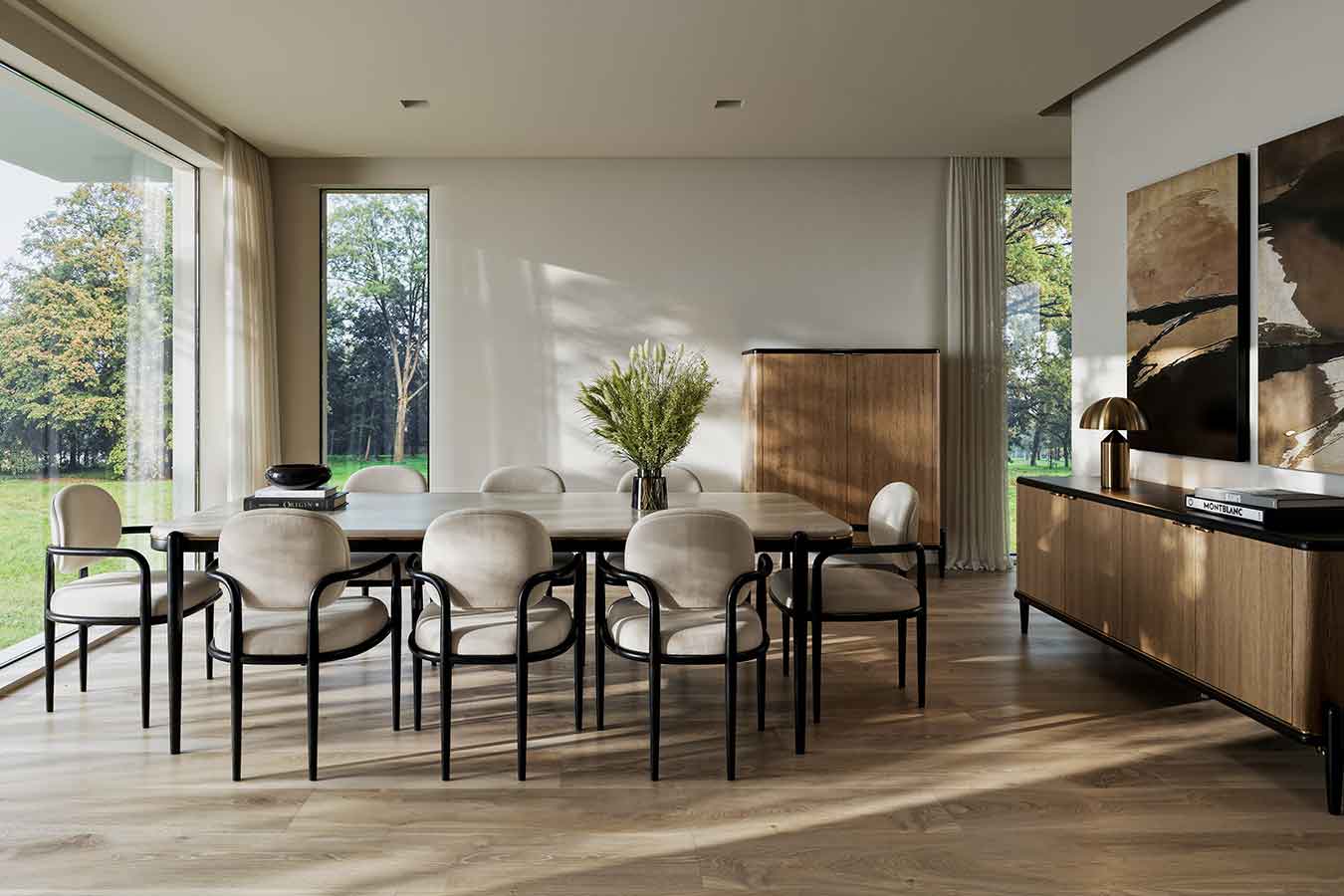 Madera Dining Table – Opal | Caracole Fall 2025 | Elegant Contemporary Luxury Exclusive Designer Furniture
