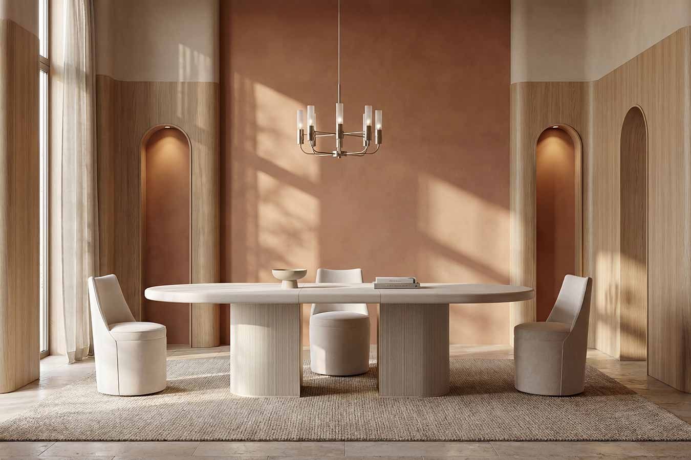 Love Dining Table - Matte Pearl | Caracole Fall 2024 Collection | Elegant Contemporary Luxury Exclusive Designer Furniture