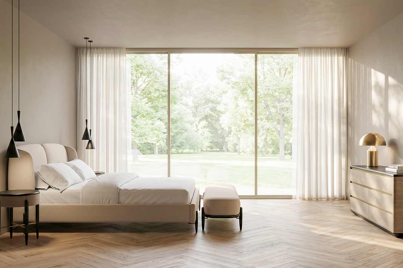 Madera Bed | Caracole Fall 2025 | Elegant Contemporary Luxury Exclusive Designer Furniture