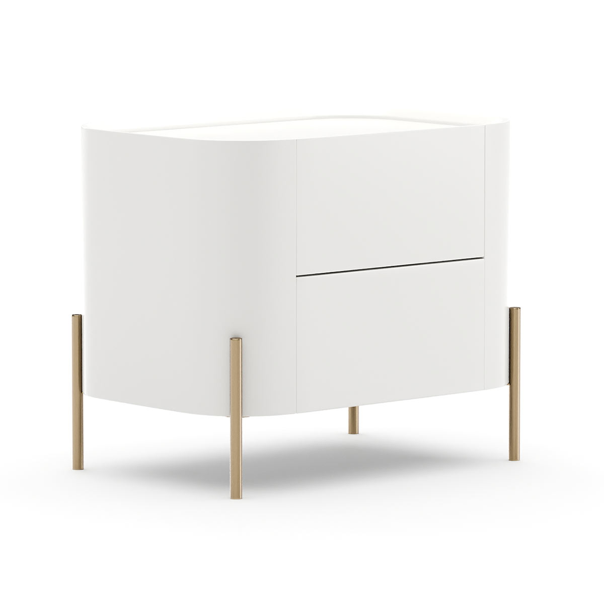 Atom Nightstand Latte – Small | Caracole Spring 2026 | Elegant Contemporary Luxury Exclusive Designer Furniture