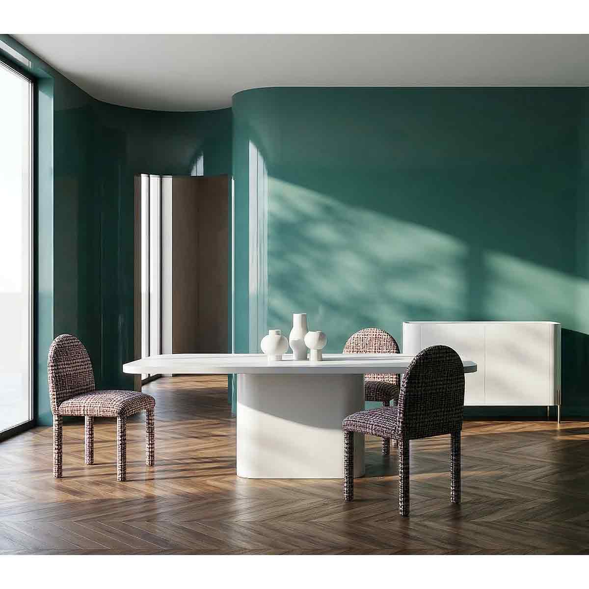 Atom Dining Table – Latte | Caracole Spring 2026 | Elegant Contemporary Luxury Exclusive Designer Furniture