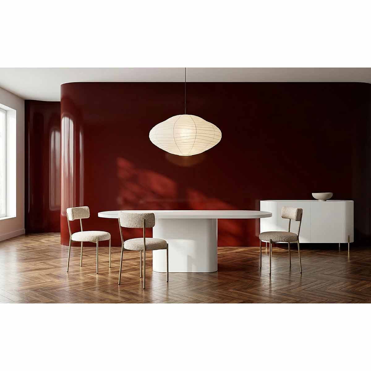 Atom Dining Table – Latte | Caracole Spring 2026 | Elegant Contemporary Luxury Exclusive Designer Furniture