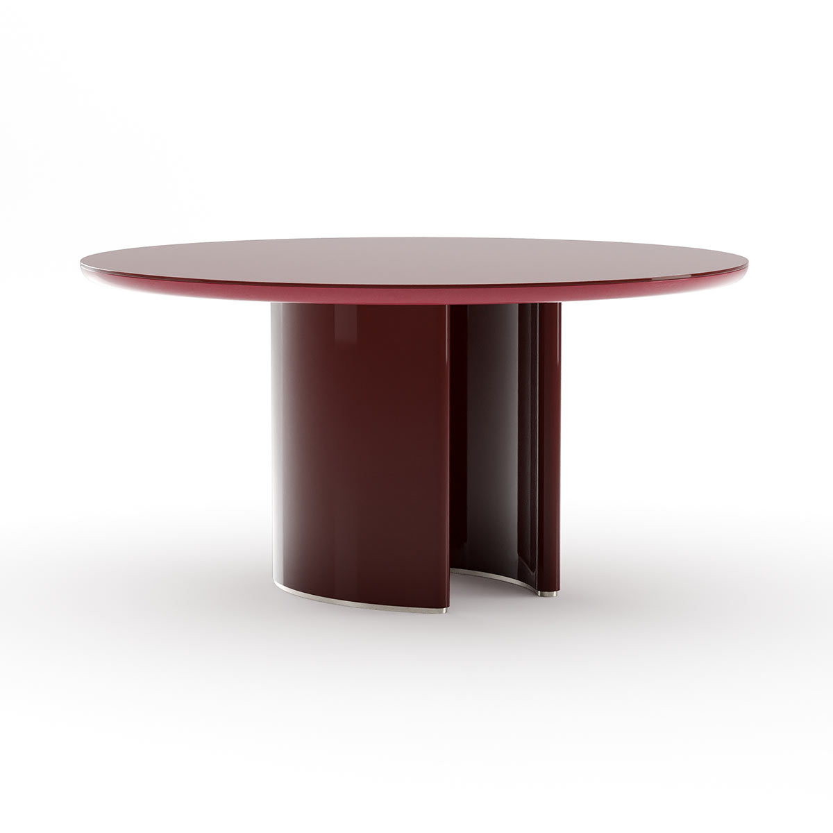 Tobie Round Dining Table – Rouge | Caracole Spring 2026 | Elegant Contemporary Luxury Exclusive Designer Furniture