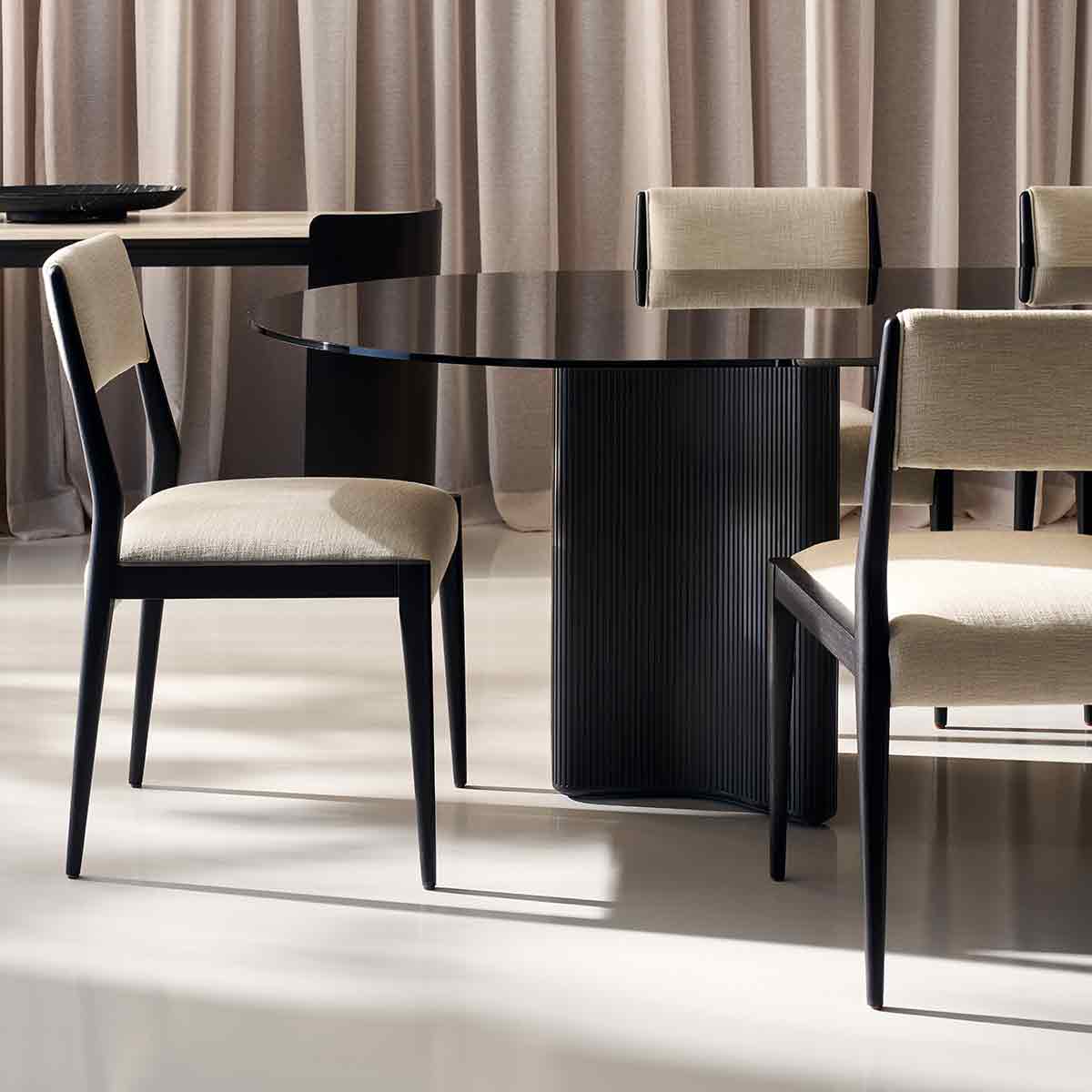 Viola Dining Table – Smoked Glass | Caracole Spring 2026 | Elegant Contemporary Luxury Exclusive Designer Furniture