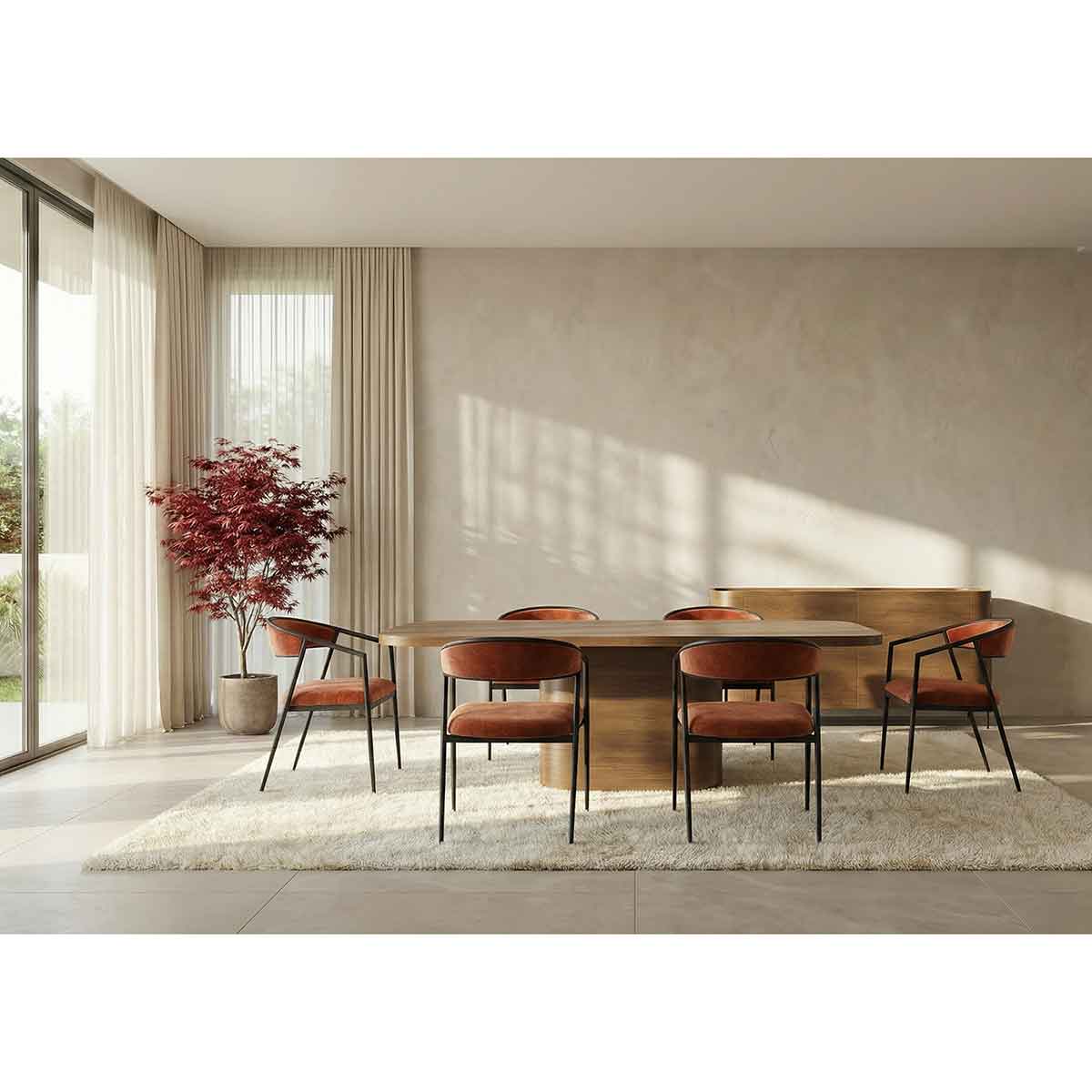 Atom Dining Table – Chocolate Nougat | Caracole Spring 2026 | Elegant Contemporary Luxury Exclusive Designer Furniture