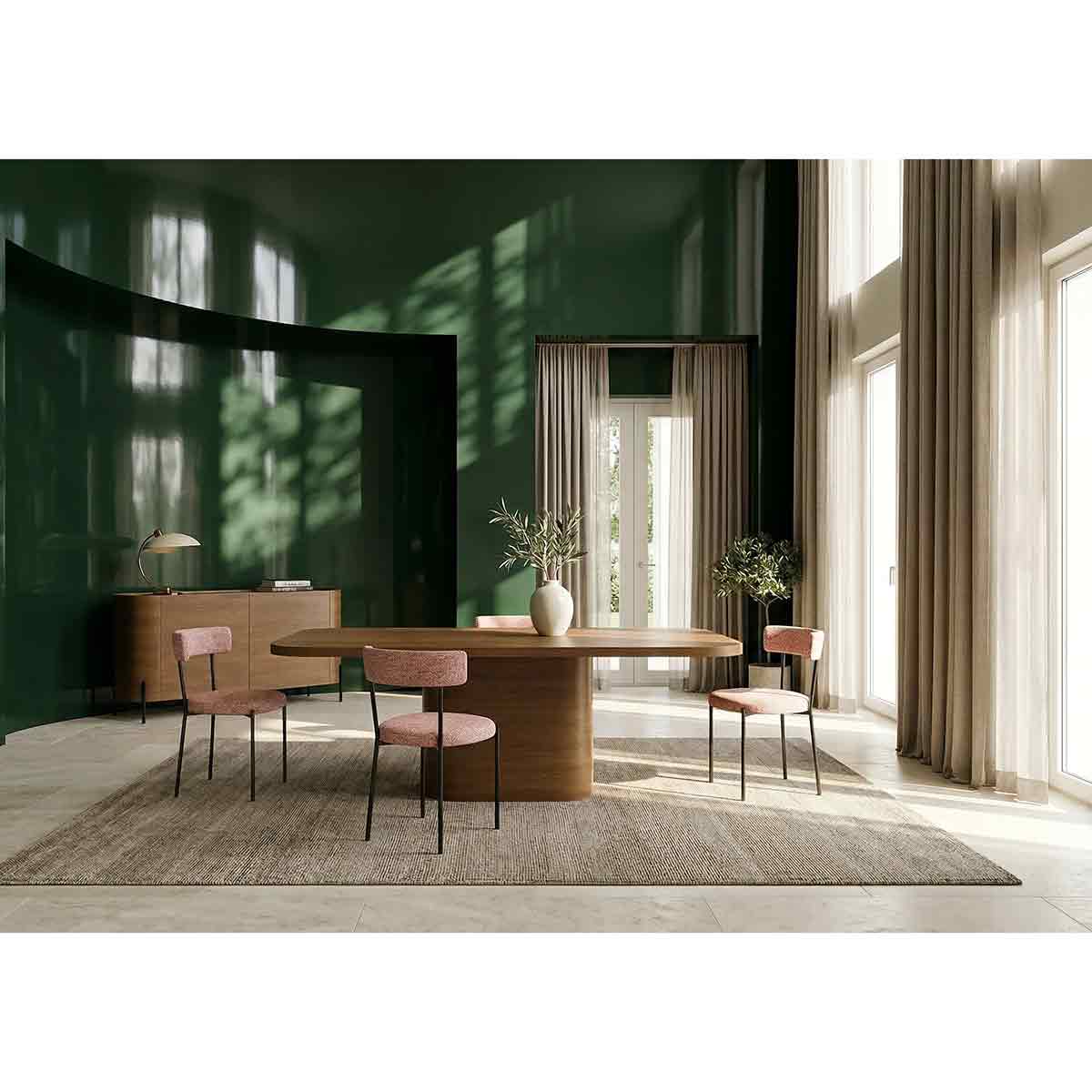 Atom Dining Table – Chocolate Nougat | Caracole Spring 2026 | Elegant Contemporary Luxury Exclusive Designer Furniture