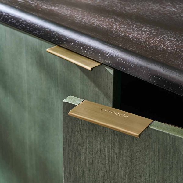 Madera Bar Cabinet – Verdigris | Caracole Fall 2025 | Elegant Contemporary Luxury Exclusive Designer Furniture