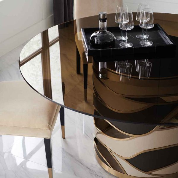View From The Top Dining Table | Caracole Signature Metropolitan Collection | Elegant Contemporary Luxury Exclusive Designer Furniture